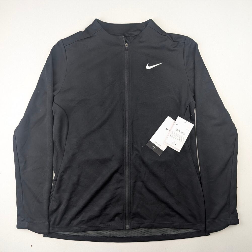 Nike Women's Small Dri-Fit UV UPF 40+ Advantage Full Zip Golf Top Jacket - Black